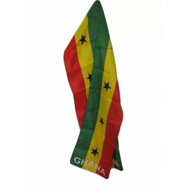 RFCO Ghana Country Lightweight Flag Printed Knitted Style Scarf 8"x60"