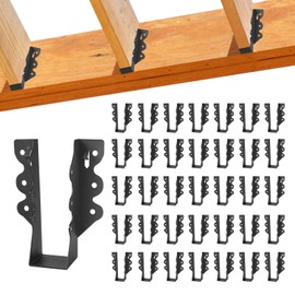 36 Pcs 2"x 6" Joist Hanger,Q235B Steel Face Mount Joist Hangers,Black Powder Coated Hurricane Ties for Rafter, Rafter Brackets for Floor, Deck and Ceiling Joists