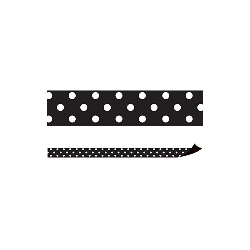 Teacher Created Resources Black Polka Dots Magnetic Strips