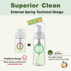 EDITBYLIBRA 2oz Travel Size Foam Pump Bottle-3 PCS, Empty Leak-Proof, TSA Approved, Travel Foaming Pump Bottles for Shampoo, Shower Gel, Hand Soap, Facial Cleanser (Clear)