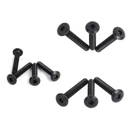 Jinshining 10Pcs Black Flat Head Socket Screws Countersunk Bolts, M6x20mm, ABS, Furniture Assembly, Baby Crib Assembly