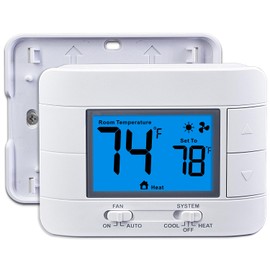 Aowel Non-Programmable Thermostats for House, Single-Stage 1 Heat/ 1 Cool, Simple Thermostat