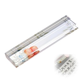 TVETE Crystal Glass Paperweight, Transparent, Paperweight, Glass, Calligraphy, Flowers, Persimmon Pattern, Stylish, Holds Calligraphy Paper, 14.1 oz (400 g), Heavy, Calligraphy Accessories, Ornaments