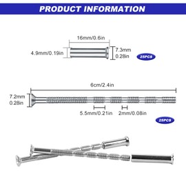 M4 Connection Door Handle Screws Sleeves Pack of 25 M4 Sleeve Screws Connection Screws Door Handles Furniture Connector Screw Sleeve Nuts