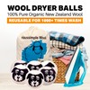 Wool Dryer Balls Organic Felt 6 Pack Laundry Fabric Softener,