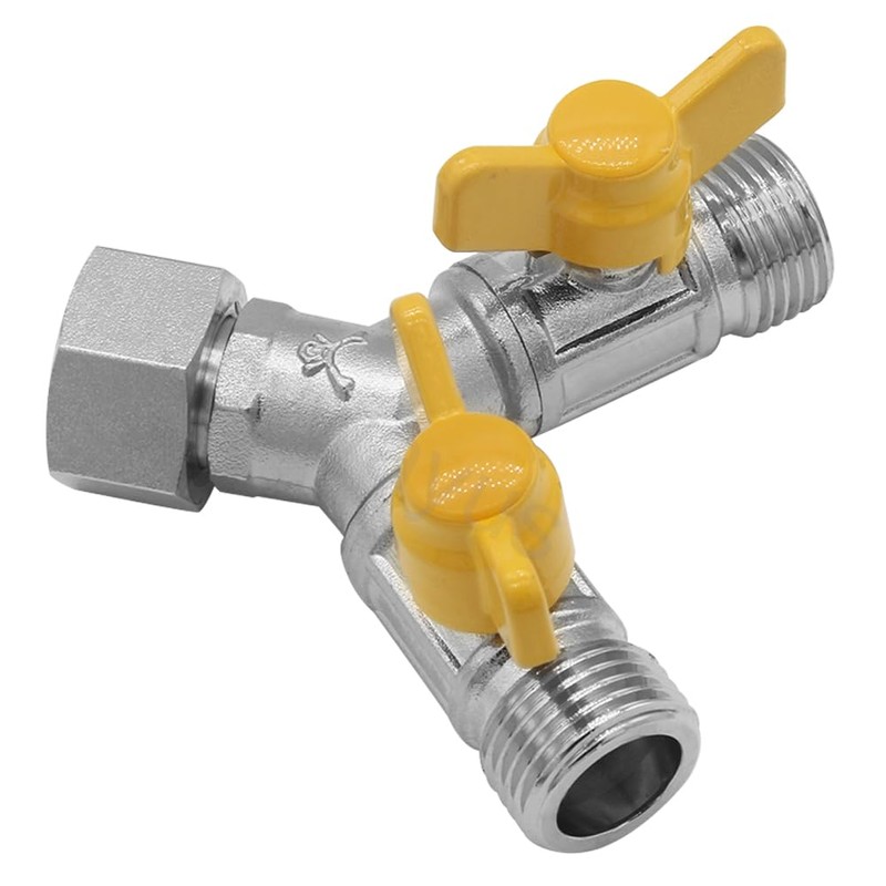 Joywayus Nickel Plated Brass G1/2" 3 Way Shower Diverter Valve,