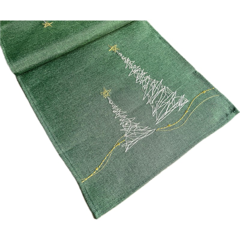 khevga Table Runner Tablecloth Christmas Modern in Grey with Embroidery