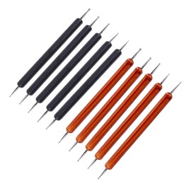 Gatuida 5pcs Double-ended Nail Art Dotting Tools Set Black Stylus for Embossing Painting and Sculpting for DIY Nail Designs and Clay Modeling