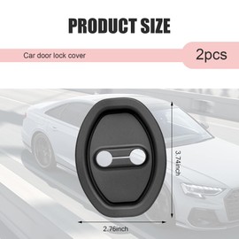 Car Door Strike Protector, Silicone Shock Absorber Pads, Car Door Lock Cover, Universal for Most Cars (Black)