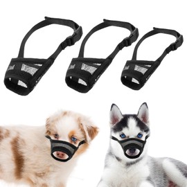 YUXIANLB 3 Pcs Dog Muzzle Suits Mesh Muzzle Pack with Soft Fabric and Adjustable Strap Anti Biting Chewing Breathable Dog Mouth Guard for Biting Chewing Grooming Training Suitable for Small Dogs
