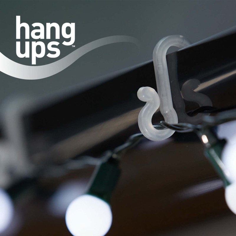 Hang Ups 50 Clear Mini Plastic Gutter Hooks, Outdoor Light