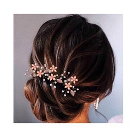 Campsis Wedding Hair Pins Rhinestone Wedding Hair Accessories for Bridal Flower Crystal Wedding Hair Pieces Handmade Bridal Hair Pin Bridesmaids for Women and Girls (D)