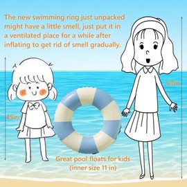 Pool Floats Swimming Rings for Kids, Age 5-10 Inflatable Swim Tubes Ring Toys with 11" Inner, Beach Inflatable Tubes Floaties Toys for Kids Adults (Green x1)