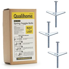 QUALIHOME Spring Toggle Bolt Anchors - Heavy Duty Wall Anchors for Hanging Items w/Hollow Walls & More - Stainless Steel Hollow Wall Anchor for Frames, Shelves, Mirrors & More, 20 Pack (1/8" x 2")