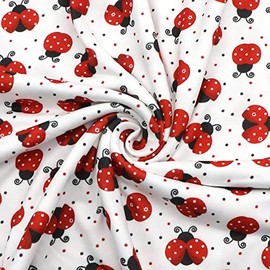 David Angie Printed Double Brushed Polyester Fabric Soft Smooth 4 Way Stretch Knit Fabric by The Yard for Dress Sewing (A)