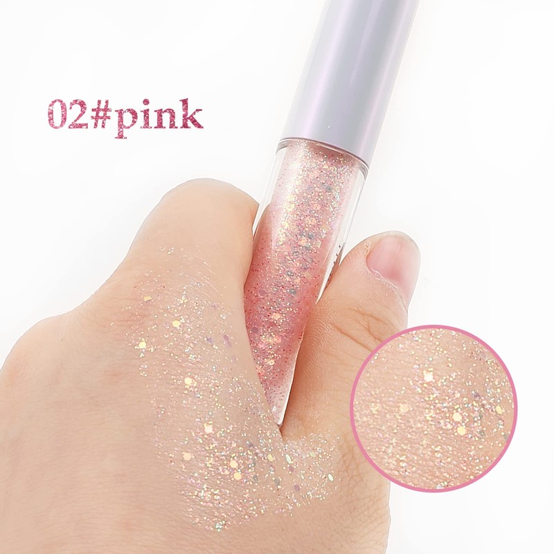 Boobeen Liquid Eyeshadow Shimmer White Metallic Creamy Eyeshadow Brightener, Pigmented