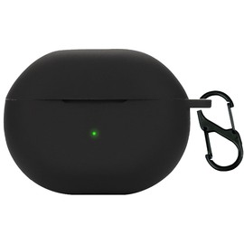 QWYJ for SoundPEATS Air 4 Pro Case Protectora de Silicona, para SoundPEATS Air 4 Pro Funda con Mosquetón Llavero Anti-perdida (Negro)