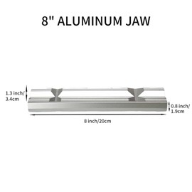 1 Pair Aluminum Alloy Vise Jaws with Magnetic 2.5-8'' Soft Vice Jaws Protectors Cover for Woodworking, DIY Making, Plumbing, Multi-Purpose Protector for Any Metal Bench Vice (V-Type 8” LTL3V08)