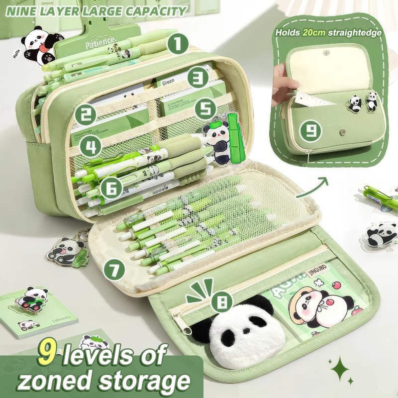 KOSTACHI Pack of 29 Aesthetic School Supplies, Green, Green