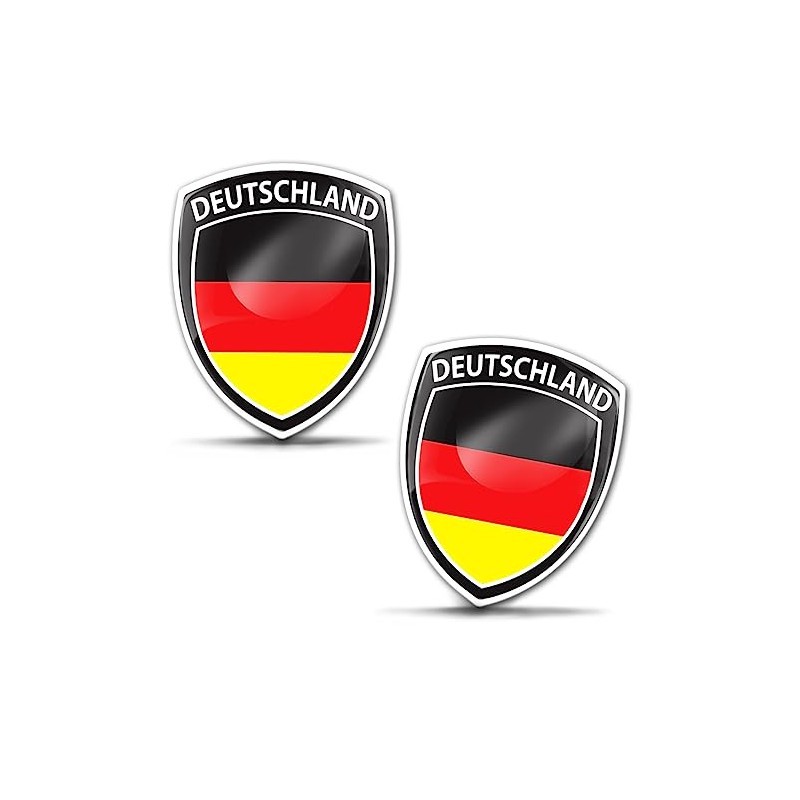 Skino Eu 2 x 3D Gel Sticker Germany Flag Badge