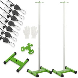 Fully Metal Boat Cover Support Poles Metal Mushroom Cap Aluminum Base Heavy Duty Ratchet Tie-Down Ropes System Jon Pontoon Boat Tarp Poles Accessories 31”, 45", 59”， Three Heights Adjustable