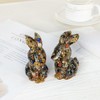Nupuyai Rainbow Stone Resin Rabbit Bunny Statue, Stone Rabbit Figurines