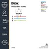 Appareillage en saillie prise 2P+T 16 ampères Blok DEBFLEX White