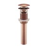 Residential Pop Up Sink Drain 1.75" in Rose Gold