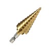 Titanium HSS 10 Step Drill 0.1 - 0.9 inch (4 - 22 mm) Hex Shank 1/4 Hole Cutter Drill Tool