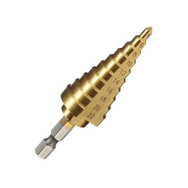 Titanium HSS 10 Step Drill 0.1 - 0.9 inch (4 - 22 mm) Hex Shank 1/4 Hole Cutter Drill Tool