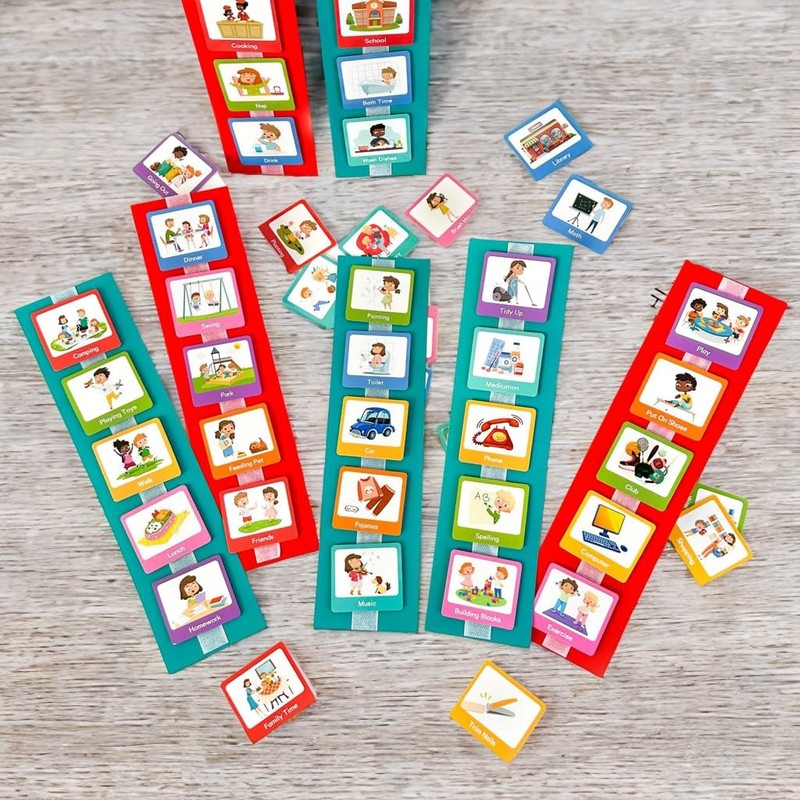 CXAFQ Visual Timetable Children Daily Routine Chart, Autism Learning Resources,