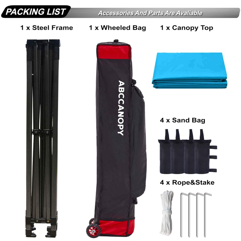 ABCCANOPY Patio Pop Up Canopy Tent 10x10 Commercial-Series (Sky Blue)