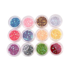 Mikinona Unique Star Nail Decals 12pcs Shiny Nail Art Glitter Stickers for Home Party DIY