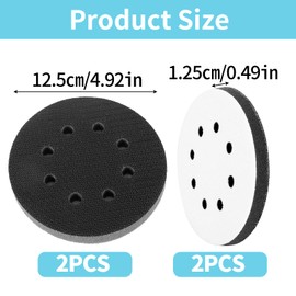 4 PCS Upgraded Foam Sanding Pads for Orbital Sander,125mm 8 Holes Soft Orbital Sander Pads,Sponge Polishing Buffing Pad Discs for Drill,Impact Resistant Low Noise (Black,White)