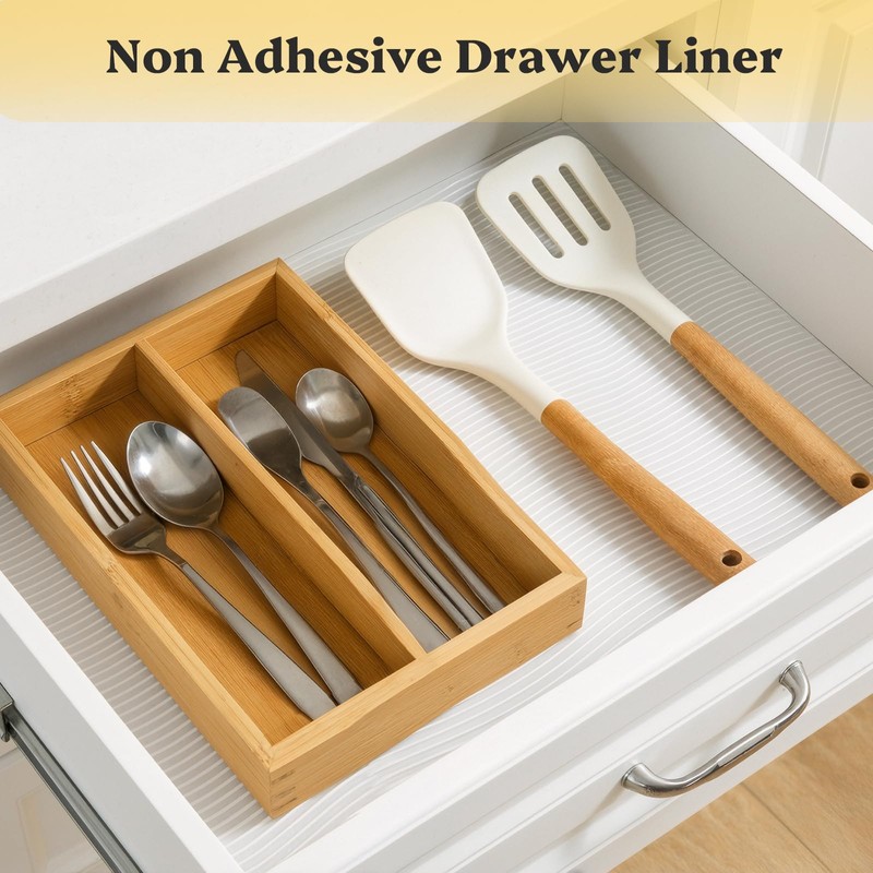 Drawer and Shelf Liner, Non Adhesive Cabinet Liner, Waterproof Washable