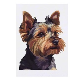 'Yorkshire Terrier Pixel Art' Temporary Tattoo - Water Resistant, Skin-Safe, Non-Toxic Transfer (TO00071045)