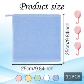 aqlbhz 8Pcs Flannel Face Cloth Baby Washcloth Soft Organic Bamboo Washer Absorbent Face Quick Dry Reusable Face Body Cloths Squares Wash Baby Wash Cloth For Women(With 3 Hooks)