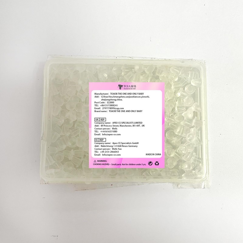 TOAOB 200 pcs Earring Backs Plastic Safety Backs Clear Rubber