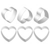 FAZHBARY 6 Counts Heart Cookie Cutter Set Small Metal Valentine's