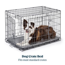 Pelzin Cybarmour Chew Proof Dog Crate Pad - Outdoor Chew Resistant Dog Bed - Tough - Potable - Machine Washable - Water & Dirt-Resistant - Medium Breeds & Fits L 77cm Crate - 74x46cm, Limestone