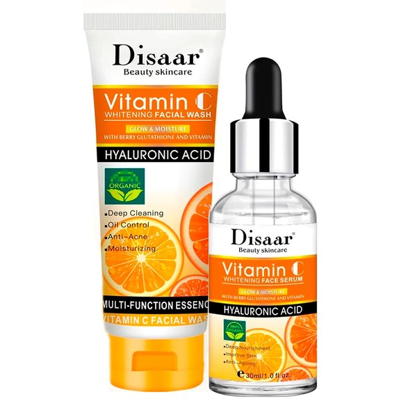 Dúo Serum Espuma Aclara Vitamina C Ácido Hialurónico Antienvejecimiento de la vitamina C Disaar Universo en Linea