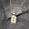 Initial Necklace for Men Women,18K Gold Plated Crown Letter Pendant