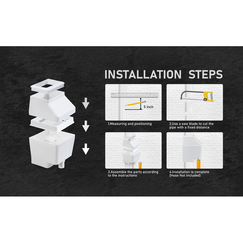 Rain Barrel Diverter, RainWater Collection System Fits for 2 x