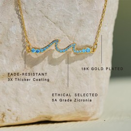 SilverLining Creation Waves Bracelet for Women – Friendship Bracelets Friendship Gifts for Women, Birthday Gifts for Women Friendship, 18K Gold Plated, 5A Zirconia, Triple-Layered Finish, 6-8'' 10