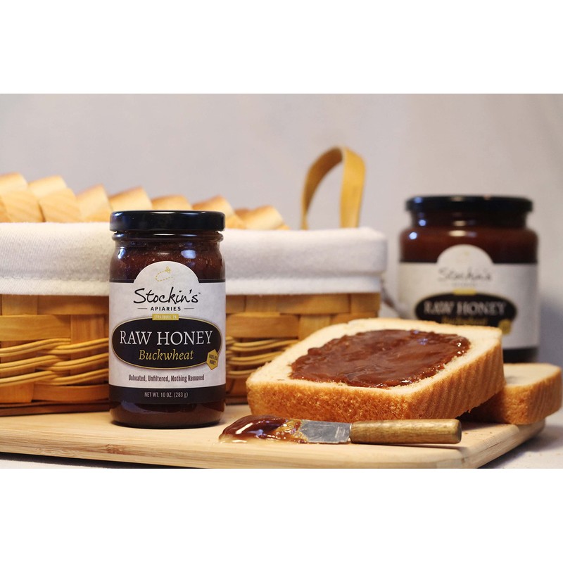 Stockin's Apiaries Raw Buckwheat Honey, Unheated, Unfiltered, & Nutritious, 17