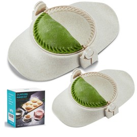 MUMSUNG Empanada Maker Press, 2size (6"+4") Professional Dumpling Maker Mold kit, Fast to Make Empanadas Jamaican Beef Patties Pierogi pastelitos, Classic White