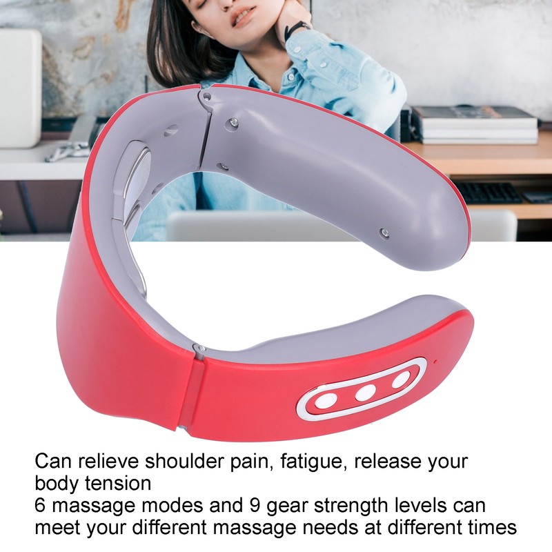 4 Massage Head Neck Massager Electric Hot Compress Relieve Fatigue