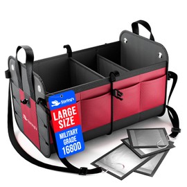 Car Trunk Organizer – Large Collapsible Storage Box with Adjustable Compartments – Heavy-Duty Cargo Organizer for SUV, Truck & Car – Non-Slip Waterproof Trunk Storage Bin for Groceries & Tools
