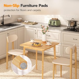 HOOBRO HOOBRO Bamboo Dining Table, Square Dining Table for 2, 27.6" Kitchen Table for Small Space, Writing Table, Easy to Assemble, for Dining Room, Living Room, Office, Kitchen, Apartment, Natural YL70CZ01