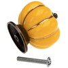 Mgoodoo Pair of Yellow Pumpkin Ceramic Furniture Knobs